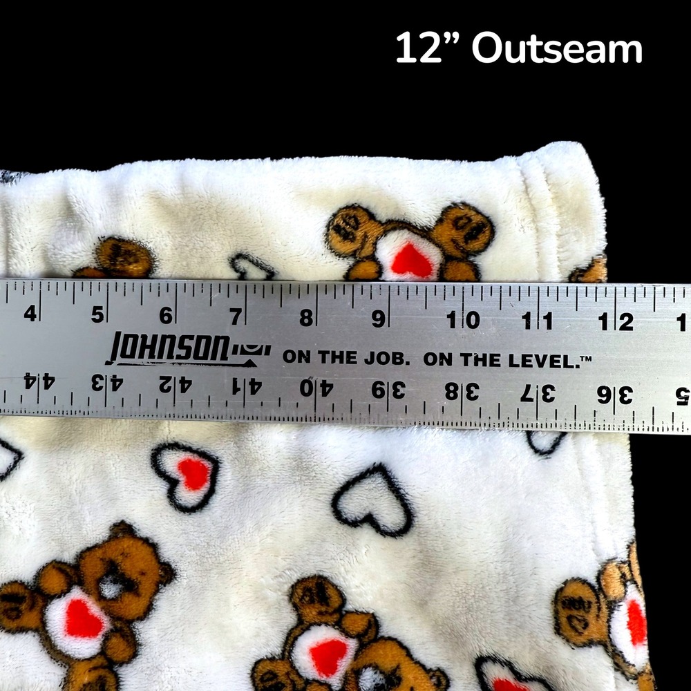 Care Bears Fuzzy Plush Shorts XS Women's White Teddy Bear Hearts Lounge - Picture 9 of 11